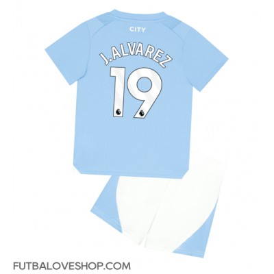 Dres Manchester City Julian Alvarez #19 Domáci pre deti 2023-24 Krátky Rukáv (+ trenírky)